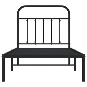 Giroletto con Testiera in Metallo Nero 80x200 cm 352569