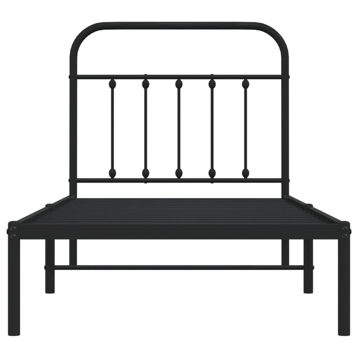 Giroletto con Testiera in Metallo Nero 80x200 cm 352569