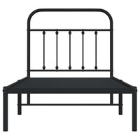 Giroletto con Testiera in Metallo Nero 90x200 cm 352571