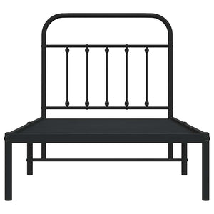 Giroletto con Testiera in Metallo Nero 90x200 cm 352571