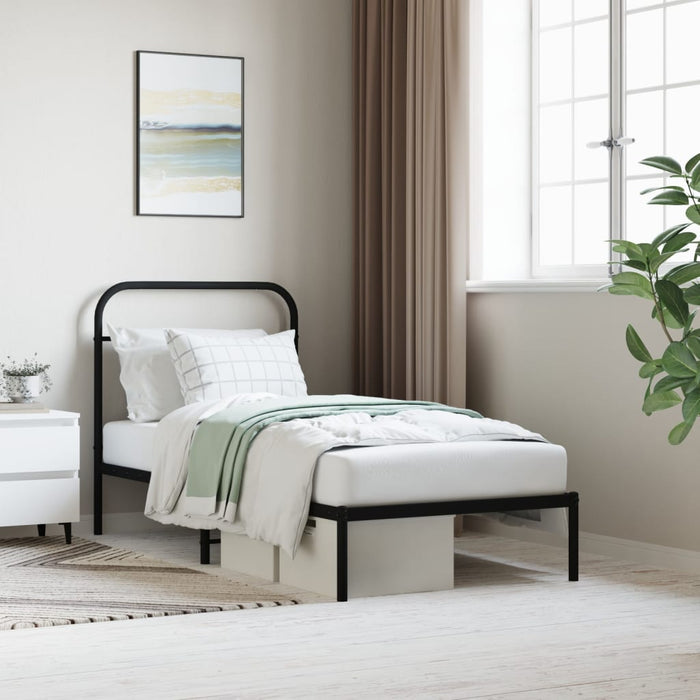 Giroletto con Testiera in Metallo Nero 90x200 cmcod mxl 126869