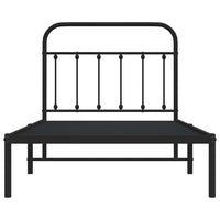 Giroletto con Testiera in Metallo Nero 100x190 cm 352572