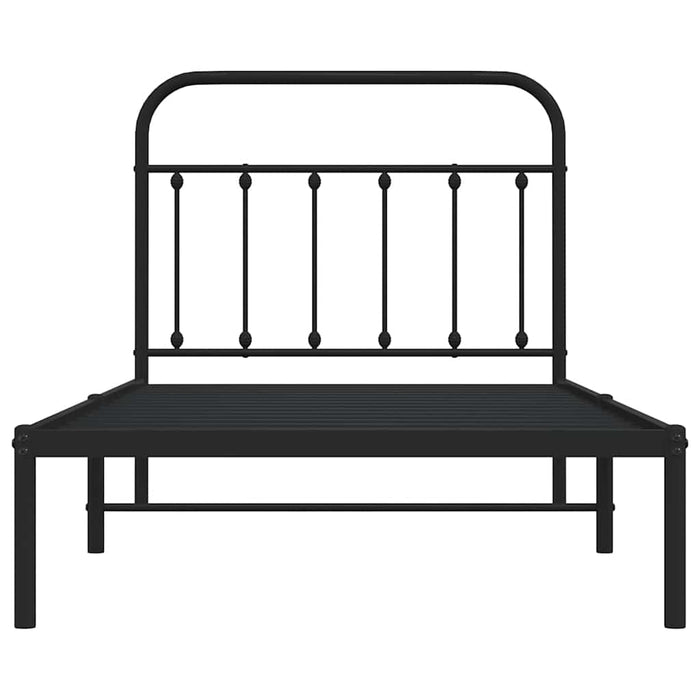 Giroletto con Testiera in Metallo Nero 100x190 cm 352572