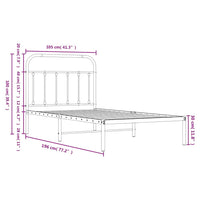 Giroletto con Testiera in Metallo Nero 100x190 cm 352572