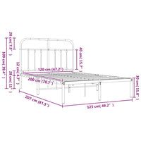 Giroletto con Testiera in Metallo Nero 120x200 cm 352576