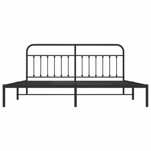 Giroletto con Testiera in Metallo Nero 200x200 cm 352585