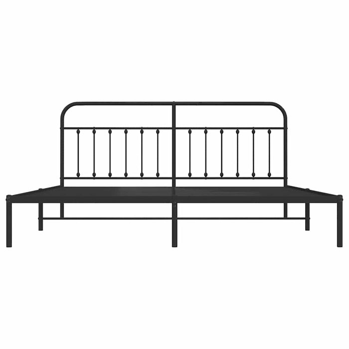 Giroletto con Testiera in Metallo Nero 200x200 cm 352585