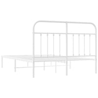 Giroletto con Testiera Metallo Bianco 135x190 cm 352626