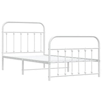 Giroletto con Testiera e Pediera Metallo Bianco 100x190 cmcod mxl 105460