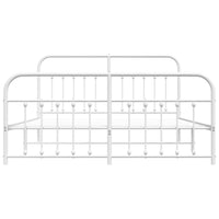 Giroletto con Testiera e Pediera Metallo Bianco 180x200 cm 352649