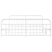 Giroletto con Testiera e Pediera Metallo Bianco 193x203 cm 352651