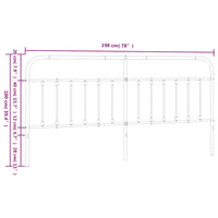 Testiera in Metallo Bianco 193 cm 352664