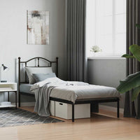 Giroletto con Testiera in Metallo Nero 80x200 cm 353430