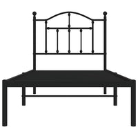 Giroletto con Testiera in Metallo Nero 90x190 cm 353431