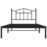 Giroletto con Testiera Metallo Nero 100x200 cm 353434