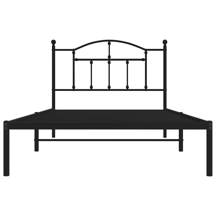 Giroletto con Testiera Metallo Nero 100x200 cm 353434