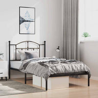 Giroletto con Testiera Metallo Nero 100x200 cm 353434