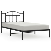 Giroletto con Testiera-Struttura Letto con testiera in Metallo Nero 107x203 cm 197060