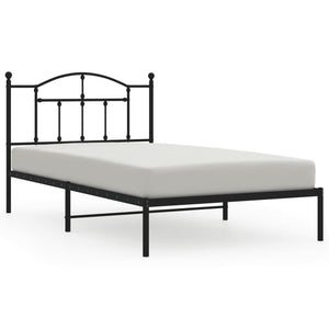 Giroletto con Testiera-Struttura Letto con testiera in Metallo Nero 107x203 cm 197060