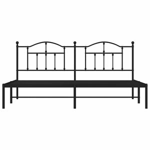 Giroletto con Testiera in Metallo Nero 200x200 cm 353446