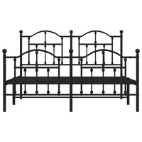 Giroletto con Testiera e Pediera Metallo Nero 140x200 cm 353458