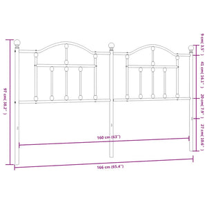 Testiera in Metallo Nero 160 cm 353474
