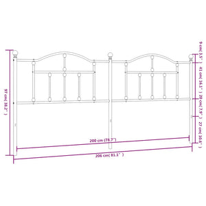 Testiera in Metallo Nero 200 cm 353477