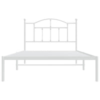 Giroletto con Testiera Metallo Bianco 100x200 cm 353483