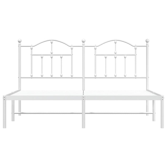 Giroletto con Testiera Metallo Bianco 160x200 cm 353491