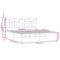 Giroletto con Testiera Metallo Bianco 160x200 cm 353491