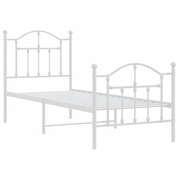 Giroletto con Testiera e Pediera Metallo Bianco 75x190 cmcod mxl 105756