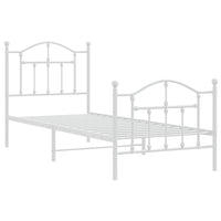 Giroletto con Testiera e Pediera Metallo Bianco 80x200 cmcod mxl 81836