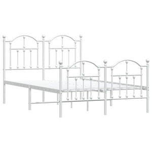 Giroletto con Testiera e Pediera Metallo Bianco 120x190 cm 353503