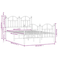 Giroletto con Testiera e Pediera Metallo Bianco 120x190 cm 353503