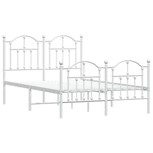 Giroletto con Testiera e Pediera Metallo Bianco 120x200 cmcod mxl 81835