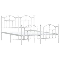 Giroletto con Testiera e Pediera Metallo Bianco 140x190 cm 353506