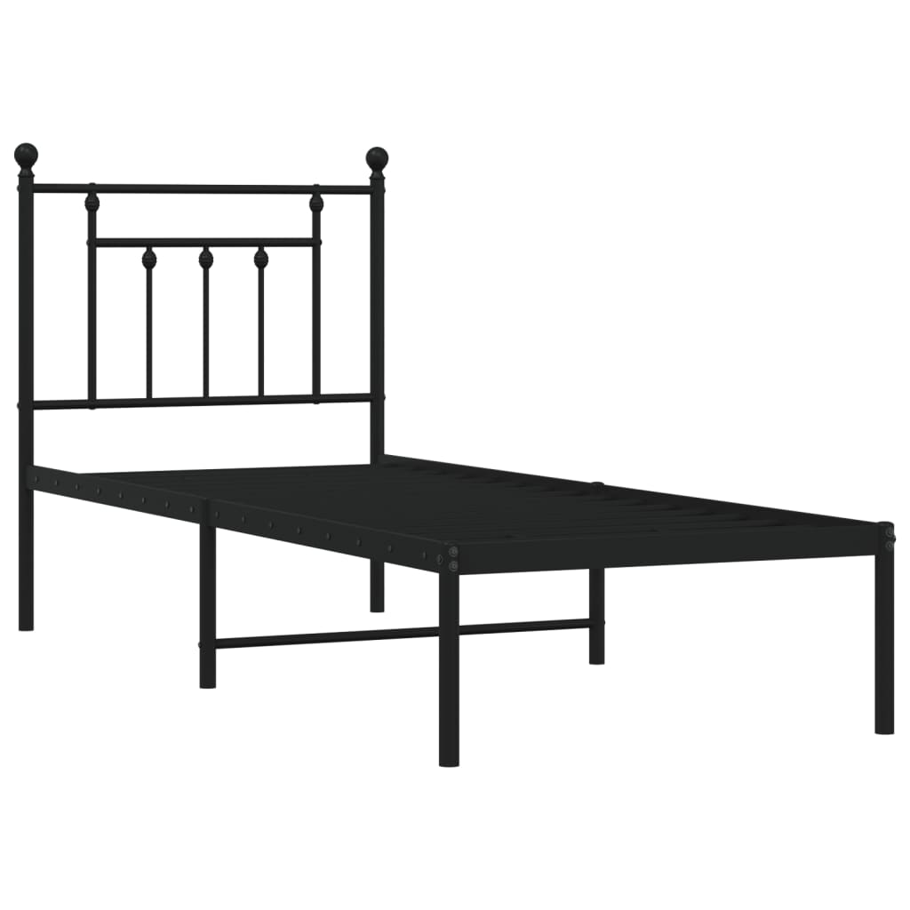 Giroletto con Testiera in Metallo Nero 75x190 cm 353527