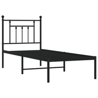 Giroletto con Testiera in Metallo Nero 75x190 cm 353527