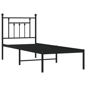 Giroletto con Testiera in Metallo Nero 75x190 cm 353527