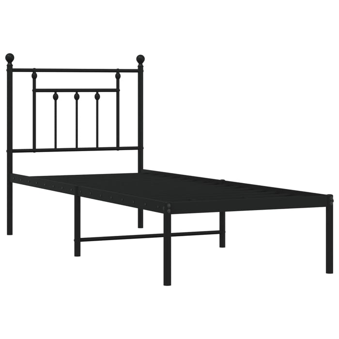Giroletto con Testiera in Metallo Nero 75x190 cm 353527