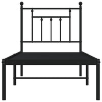 Giroletto con Testiera in Metallo Nero 75x190 cm 353527