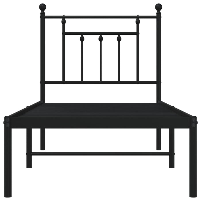 Giroletto con Testiera in Metallo Nero 75x190 cm 353527