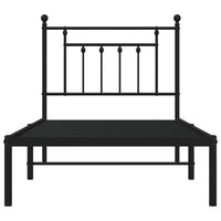 Giroletto con Testiera in Metallo Nero 90x200 cm 353530