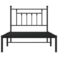 Giroletto con Testiera in Metallo Nero 100x190 cm 353531