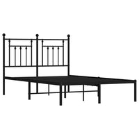 Giroletto con Testiera in Metallo Nero 120x190 cm 353534