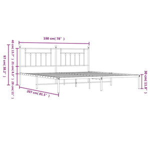 Giroletto con Testiera in Metallo Nero 193x203 cm