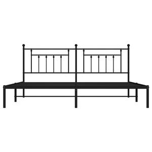 Giroletto con Testiera in Metallo Nero 200x200 cm 353544