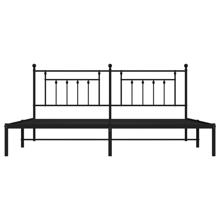 Giroletto con Testiera in Metallo Nero 200x200 cm 353544