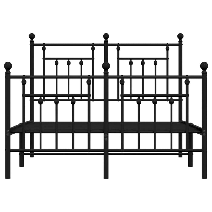 Giroletto con Testiera e Pediera Metallo Nero 120x190 cm 353552