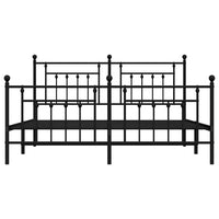 Giroletto con Testiera e Pediera Metallo Nero 183x213 cm 353560